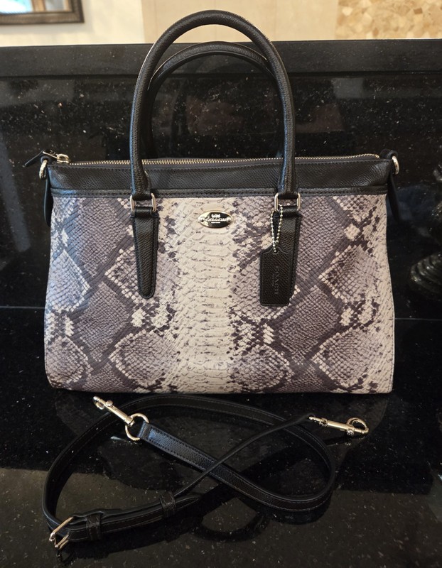 Coach Morgan Satchel Python Embossed Leather Handbag F35881