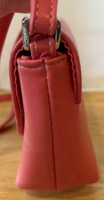Crossbody Purse Bag Salmon Colored W/ Flower Embellishment brand is The Tog Shop gallery
