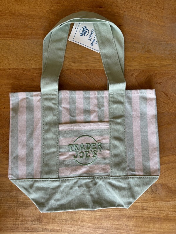 NWT Trader Joe’s Mini Tote Striped – GREEN