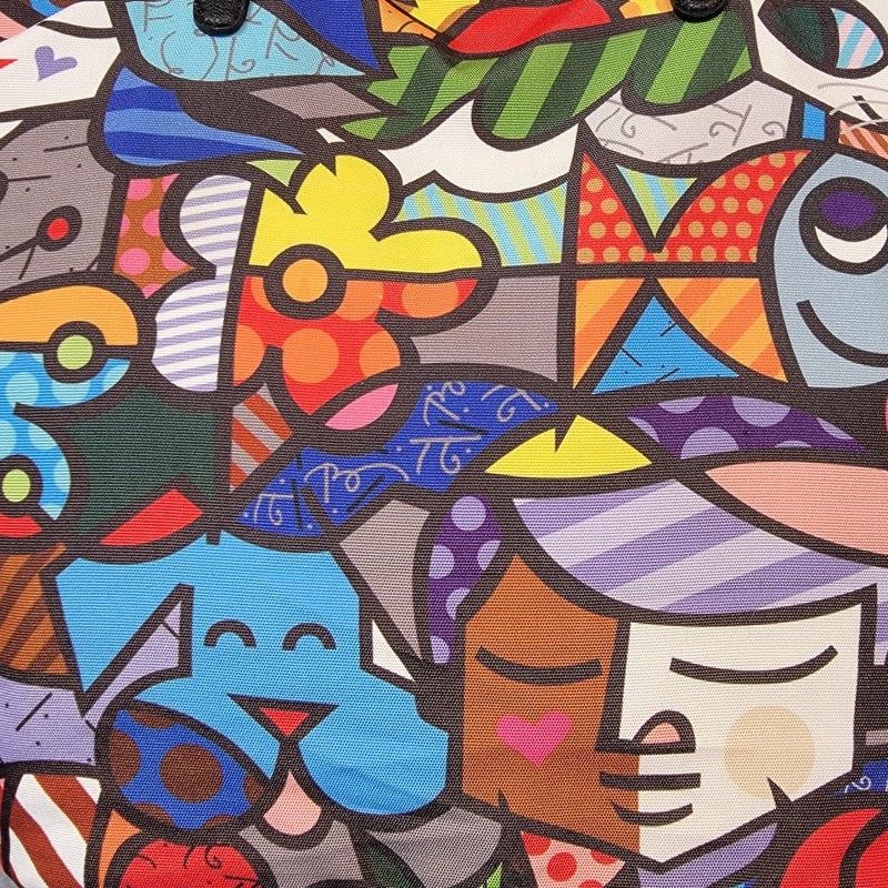 ROMERO BRITTO Art Tote Bag Garden Animals Dog Cat Fish Butterfly Colorful Large gallery