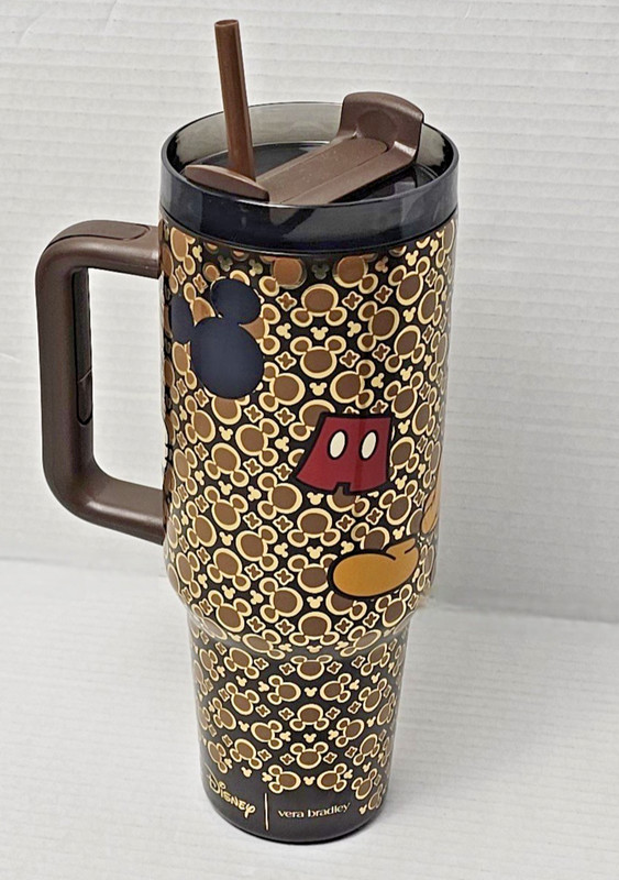 Vera Bradley Disney Stainless Steel XL Tumbler with handle in Mickey Mouse Icons gallery