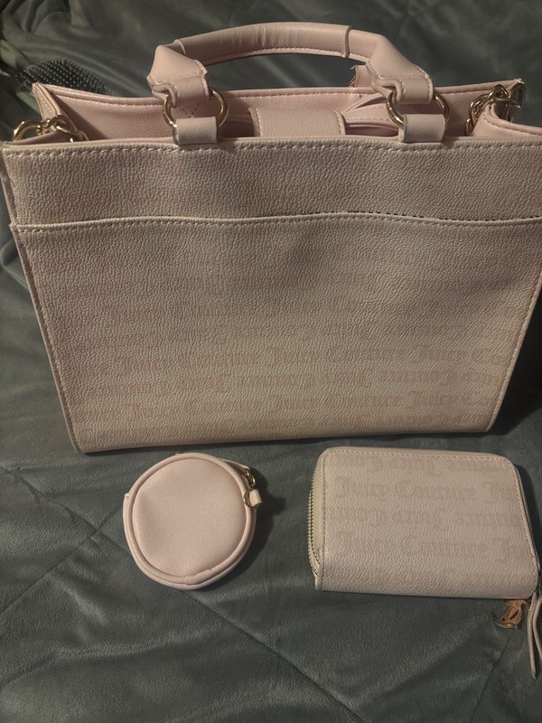 JUICY COUTURE NEW FASHION STATEMENT TOTE CROSSBODY BAG W COIN PURSE PINK Work gallery
