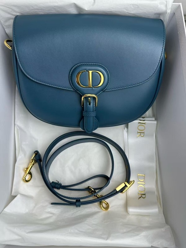 Dior Bobby Medium East-West Bag Deep Denim Blue 22×17 cm For USA
