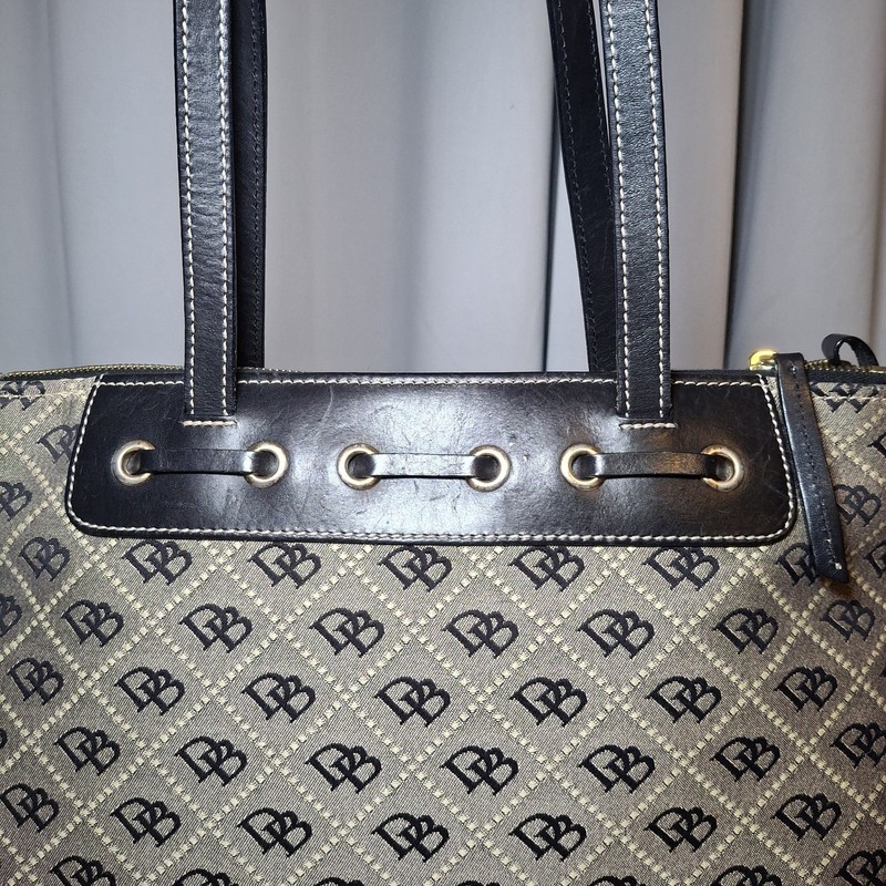 Vintage Dooney & Bourke DB Pattern Purse w/ Signature Duck Charm gallery