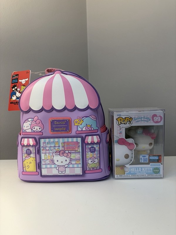 Loungefly Hello Kitty LE 1000 Backpack & Funko Pop Figure Bundle