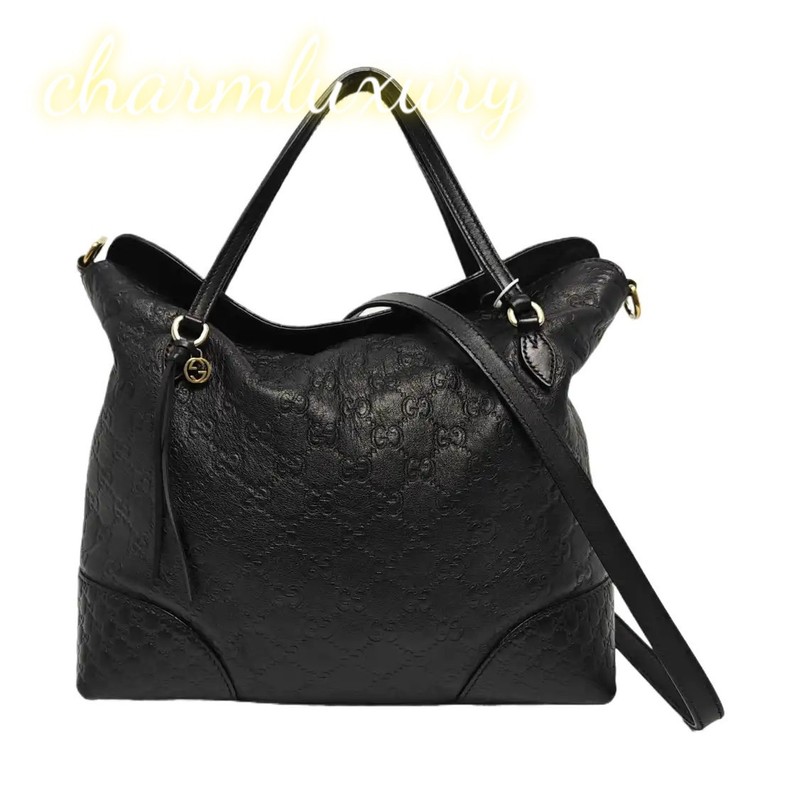 GUCCI Bree Handbags Leather Black Free Shipping