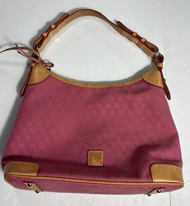 Pink Monogram Dooney & Bourke Shoulder Bag Handbag READ AND SEE PHOTOS