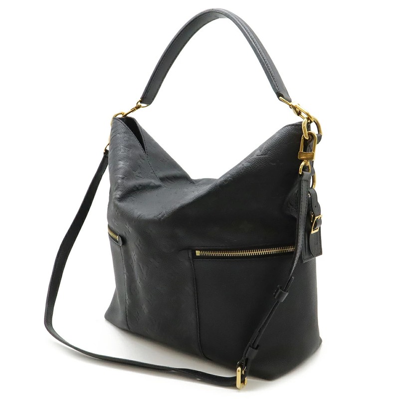 LOUIS VUITTON Shoulder Bag Monogram Empreinte Merry Noir Black M44014 w/Name tag