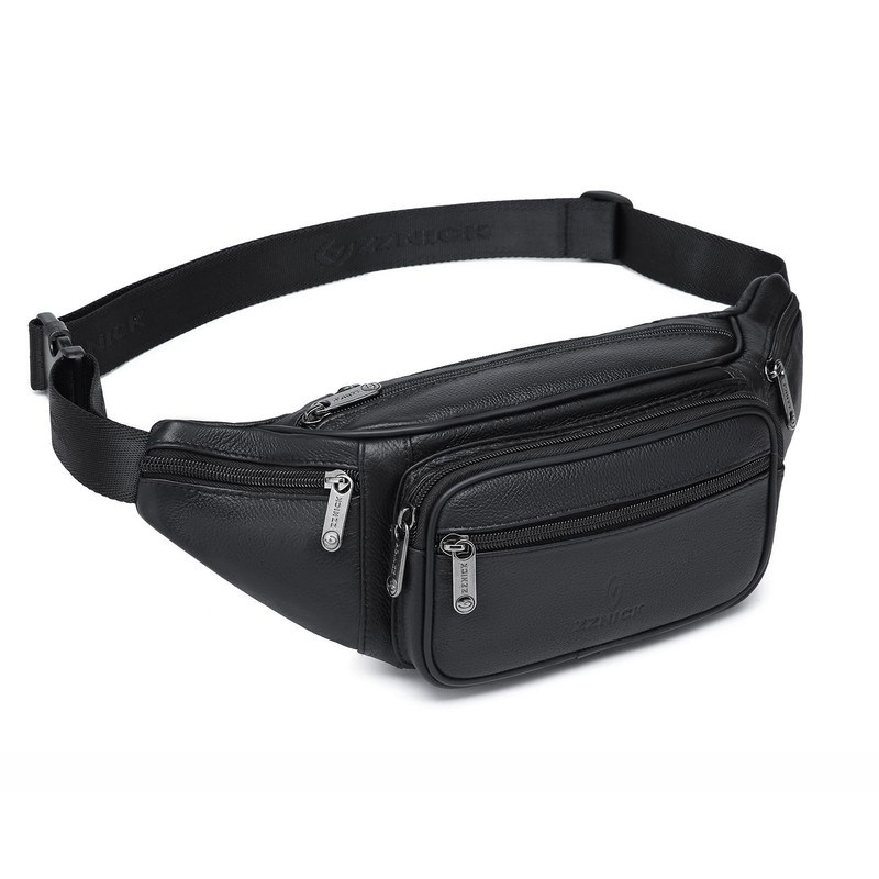 ZZNICK Genuine Leather Fanny Pack/Waist Bag/Organizer with Adjustable Belt, M...