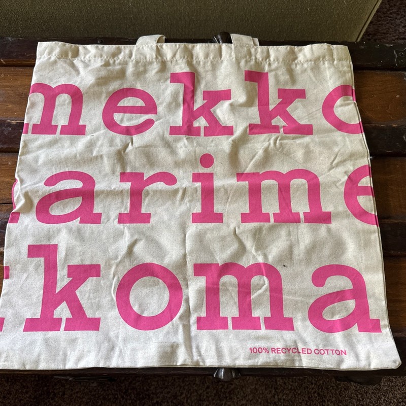 MARIMEKKO Cotton Canvas Women's Tote Bag With Bright Pink Print