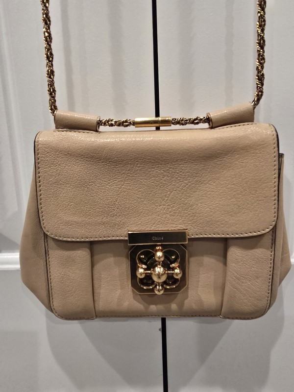 Pre-Loved Chloe Beige Leather Shoulder/Crossbody Bag With QR COA