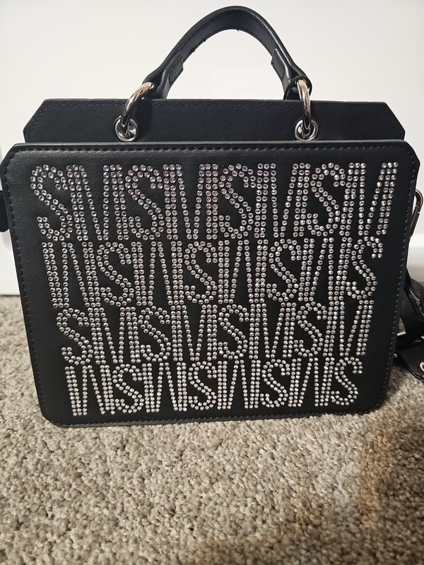 Steve Madden Bevelyn Rhinestone Logo Silver Satchel gallery