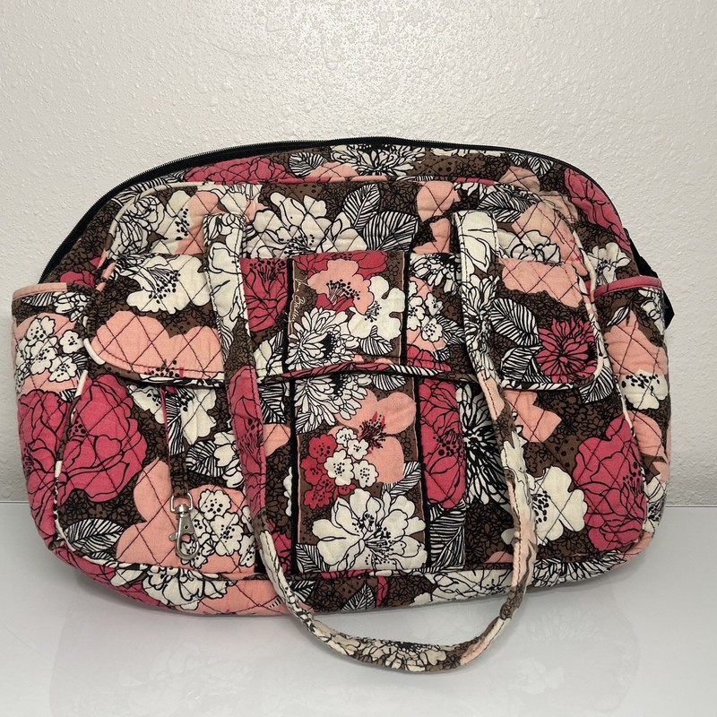 Vera Bradley Cotton Insulated mocha rouge Pink Floral Pattern Bag Dividers