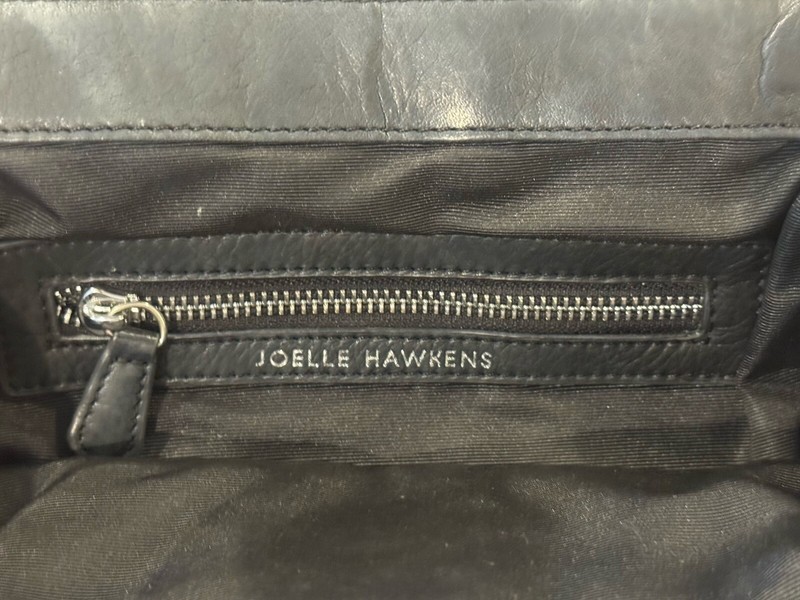 Joelle Hawkens Women’s Black Leather Bag Magnetic Closure No Strap/Handle Silver gallery