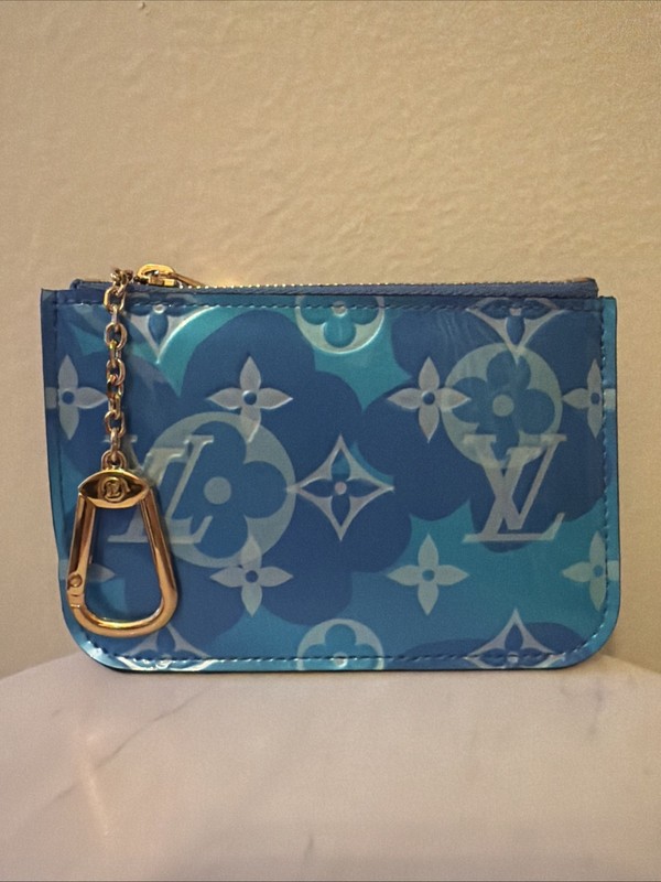 Louis Vuitton Key Pouch Blue Vernis Limited Edition Extremely Rare Flowers