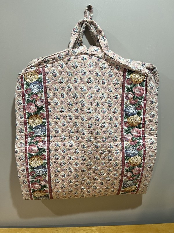 Vtg Vera Bradley English Rose Garment Bag Pink Cottagecore Rose Hydrangea