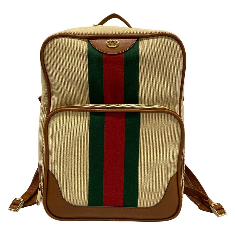 GUCCI Shelly (Web), Interlocking G 575063 Beige Brown Multi Canvas Leather
