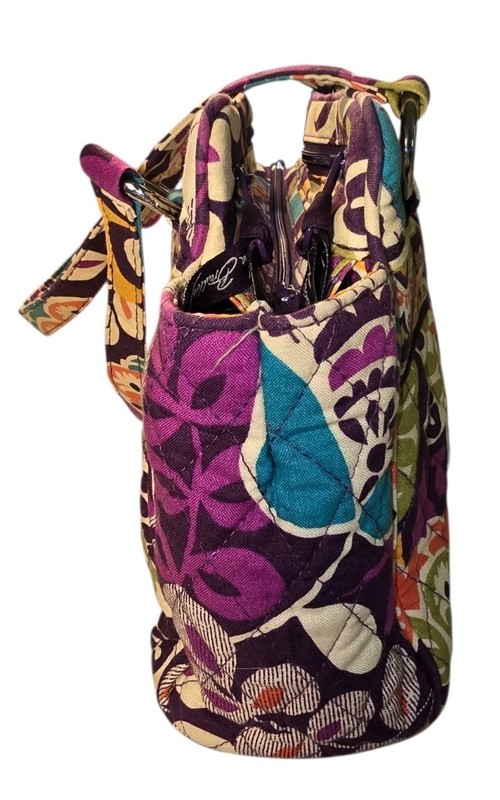 Vera Bradley Quilted Shoulder Bag Plum Crazy Pattern (Retired Pattern) EUC gallery