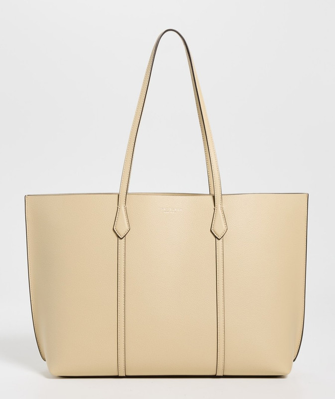 Tory Burch Perry Leather Tote w/ Pouch ~NWT~ Praline