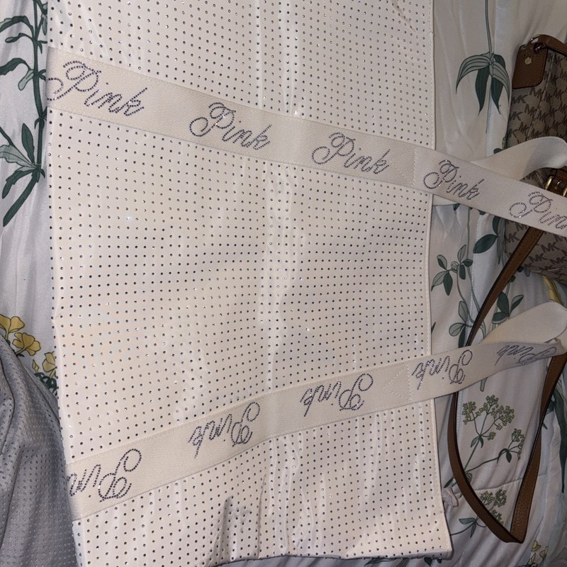 Victoria’s Secret Pink – White Rhinestone Bling Large Tote Bag