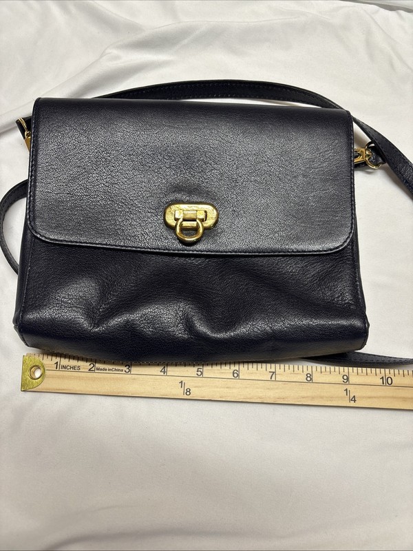Andrea Mabiani Navy Blue Leather Crossbody Handbag, Made In Argentina gallery