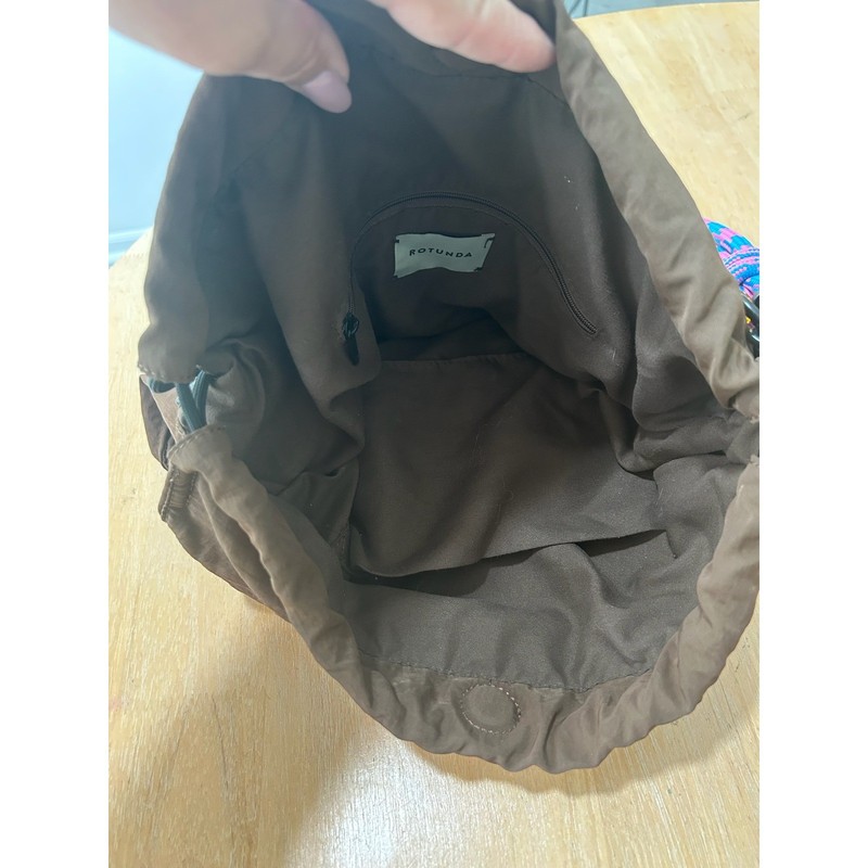 Rotunda Sant Hobo Bag Nylon Strap and Chunky Beads Paracord Bungee Brown gallery