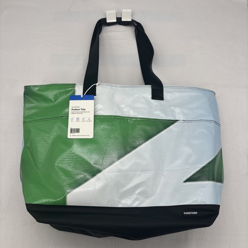 NWT Rareform Hudson Unique Tote.Recycled Billboard,XL zippered W/luggage sleeve.