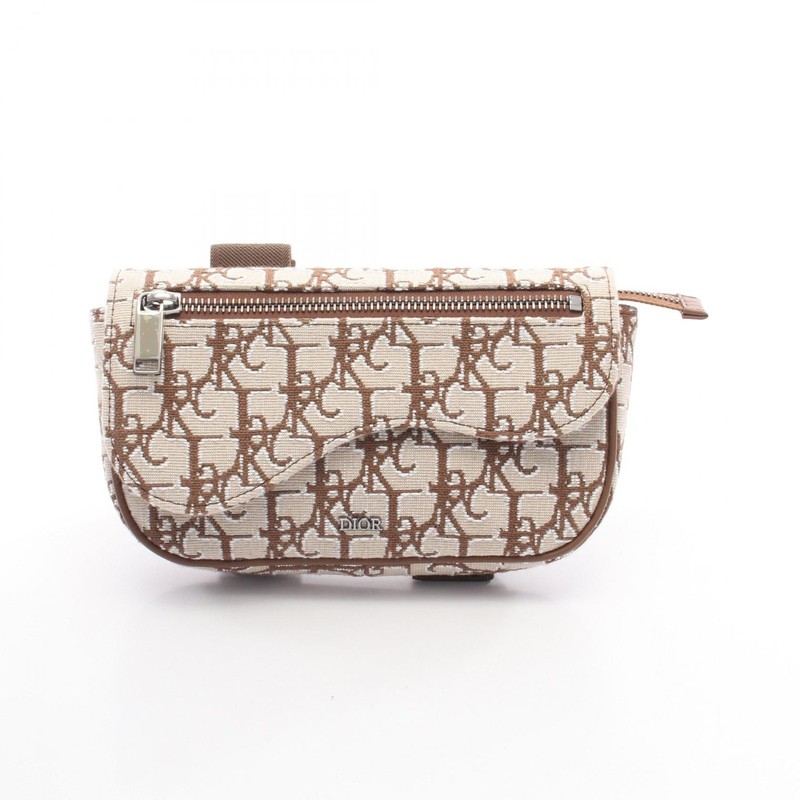 Christian Dior DIOR Travis Scott Canvas Saddle Bag Brown Used From Japan