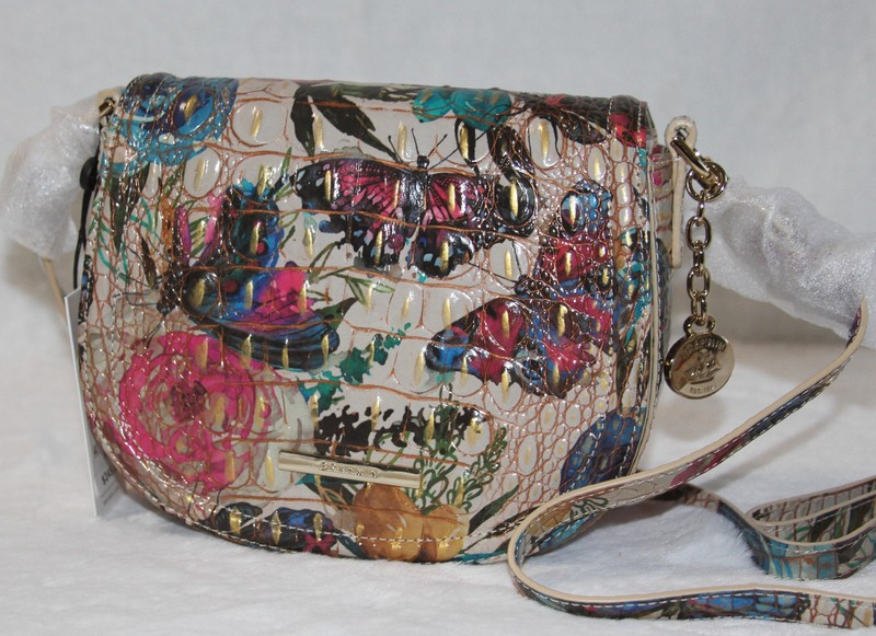 BRAHMIN Briar Crossbody Floral Leather Purse Shoulder Bag Mariposa Butterfly NWT