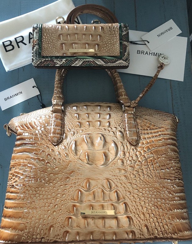 Brahmin Duxbury Satchel & Ady Wallet Honey Brown Devonshire~ NWT ~Santa Fe Chic