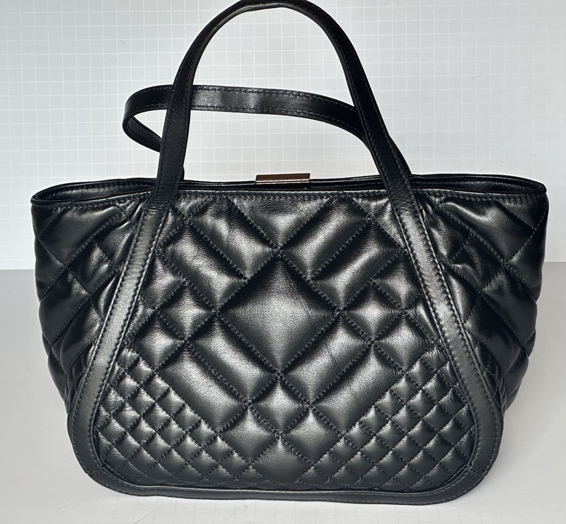 Versace Greca Small Quilted Goddess Calf Leather Black Tote Bag 1009438 IT NWT gallery