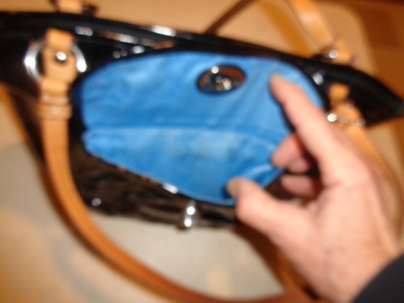 Coach Black Patent Leather Shoulder Bag MO973-F14663, 10-1/2" x 4" x 10" tall gallery