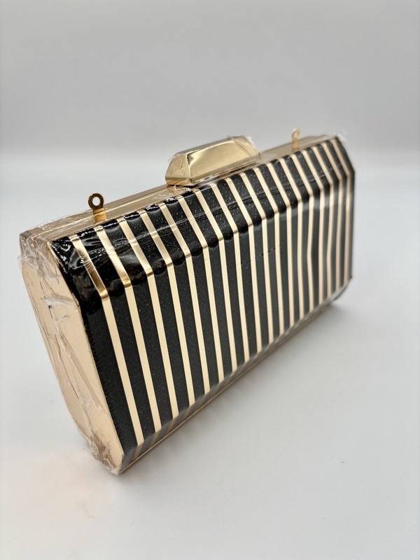 Sparkling Metallic Black with Gold Purse Clutch – A Unique Statement PU000048 gallery