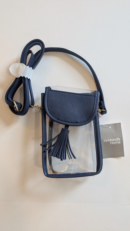 Clear Phone Purse Crossbody Navy Blue New With Tags Adjustable Strap