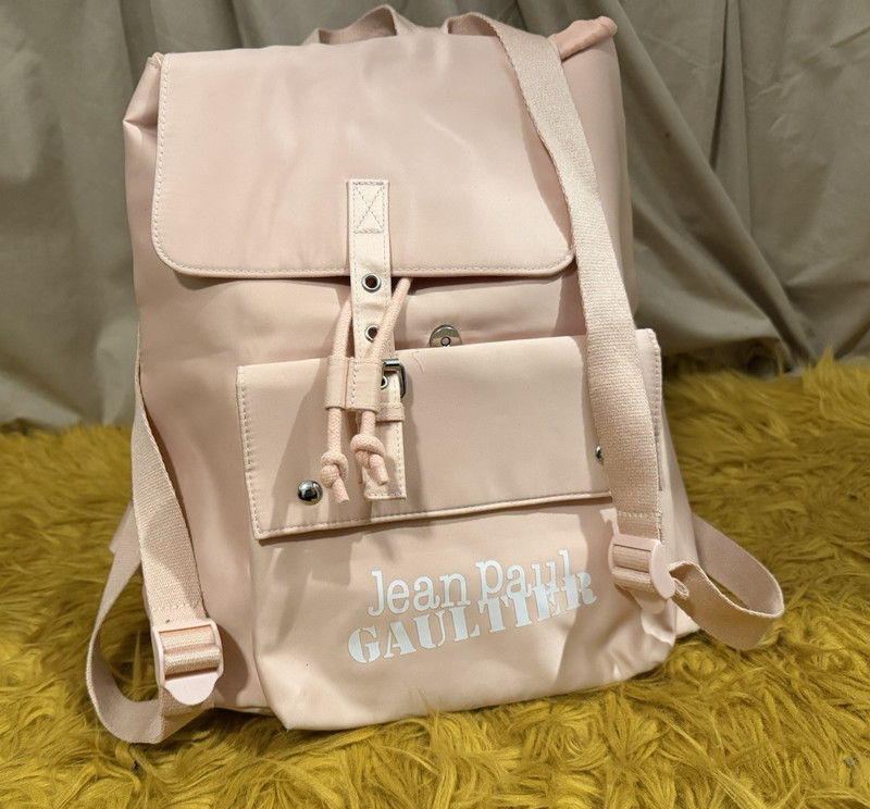 Jean Paul Gaultier Pink Backpack Buckle & Strap Accents, Inner Pockets, Lined