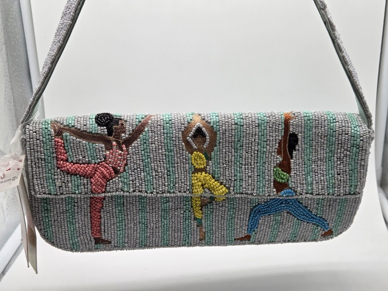 Viral NWT Yoga Namaste Beaded Bag Shoulder Purse
