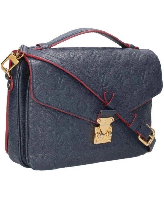 Louis Vuitton Pochette Metis MM Monogram Empreinte Marine Rouge Used M44071