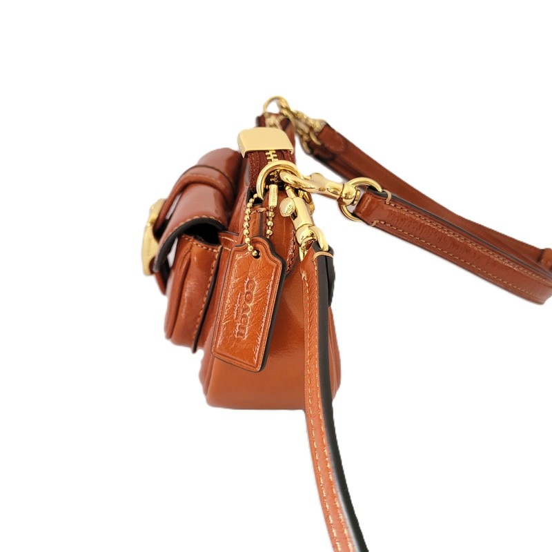 Coach CDB19 Ashton Mini Shoulder Bag Glazed Leather Crossbody Cinnamon Bag gallery