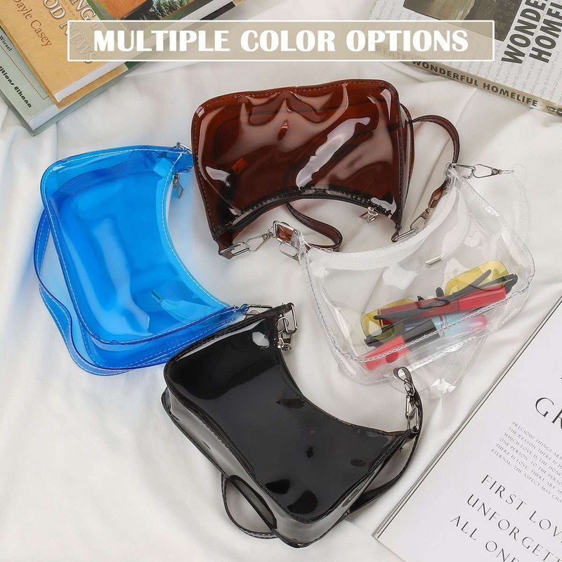 Women Mini Transparent Bag PVC Stadium Approved Sports Handbag Purse Zipper gallery