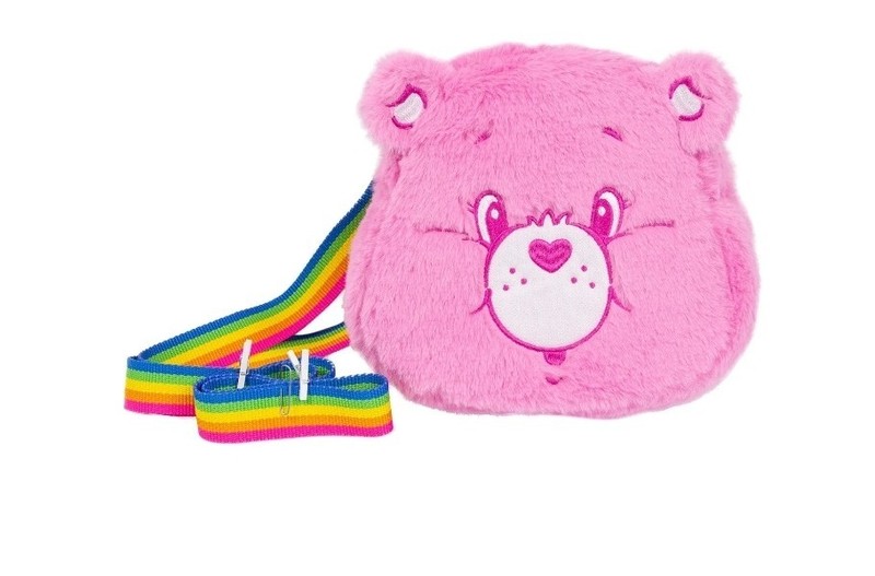 Care Bears Cherry Rainbow Adjustable Strap Pink 7” Plush 3D Crossbody Purse Bag