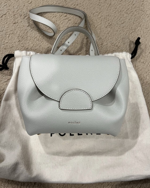 Polène Numero Un Nano Chalk White Leather Handbag, Excellent Condition