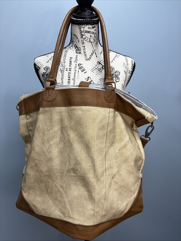 CTW Back Roads Textiles Brown Leather Trim Carry-On/Shoulder Bag/Purse/Tote￼ gallery