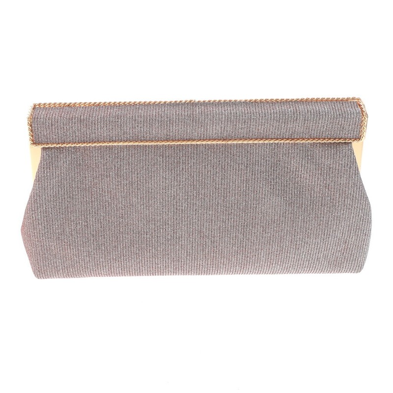 Gold Tone Metal Hardware Frame Glitter Fabric Evening Bag BZY170-PUR