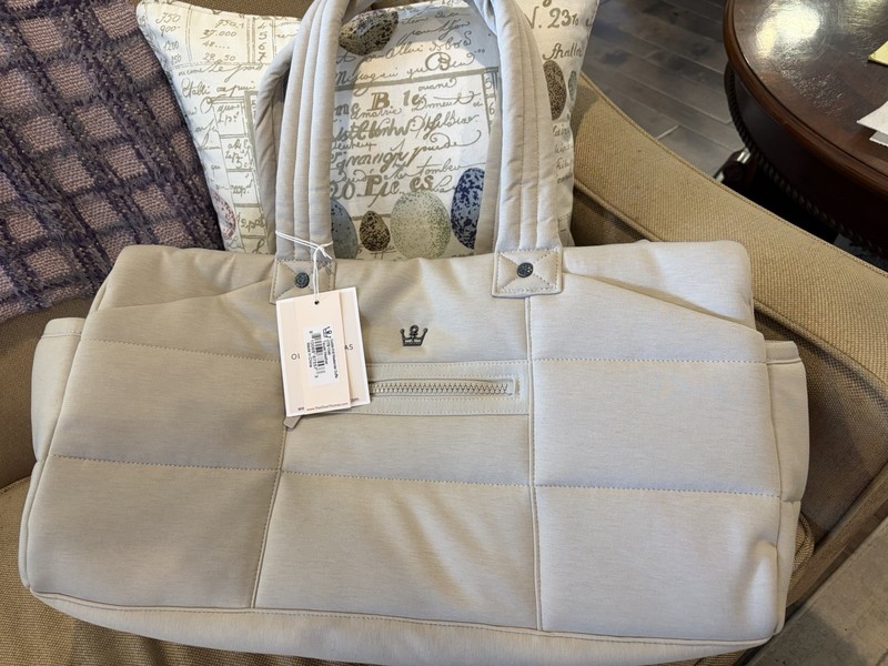 Oliver Thomas Cuddle Knit Weekender Duffle, Taupe Heather, NWT Org. $225, New