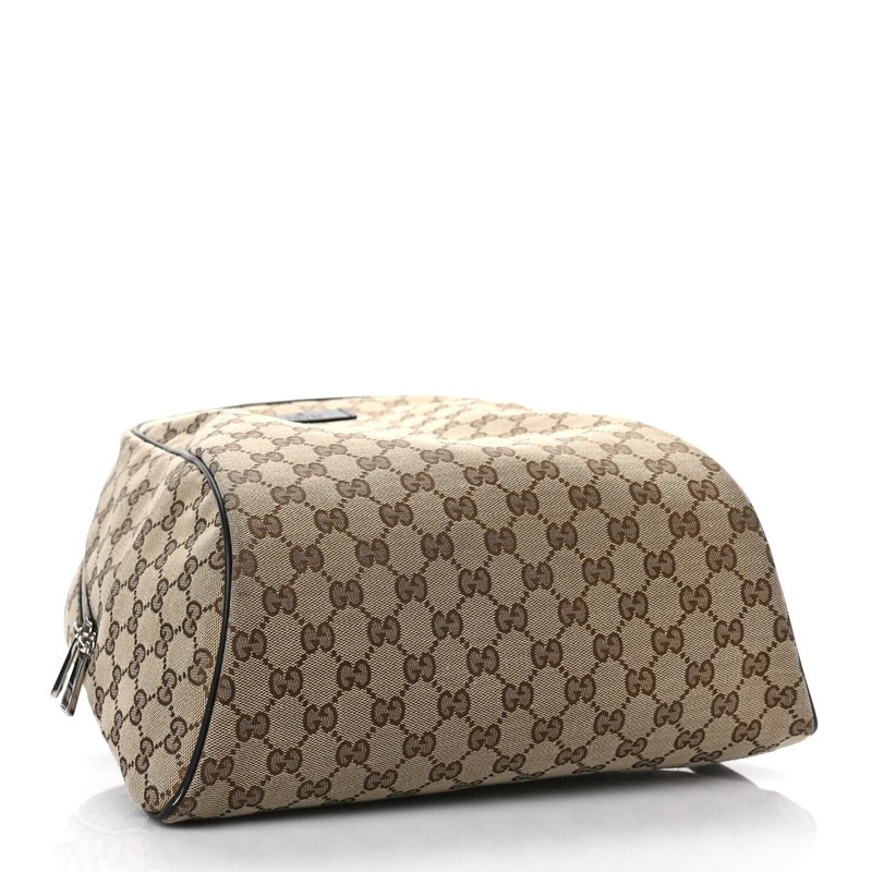 GUCCI EBONY BACKPACK GG MONOGRAM canvas BROWN LEATHER trim BAG gallery