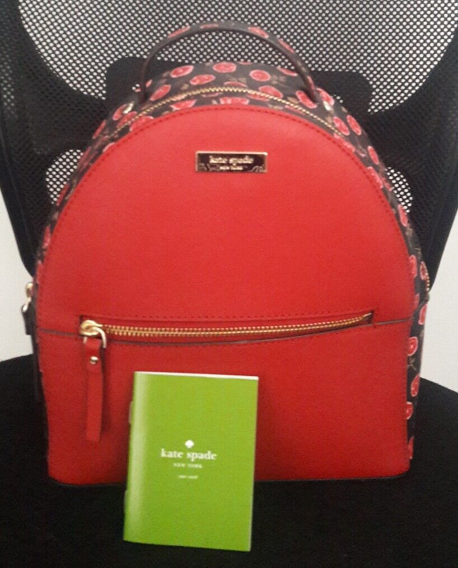 AUTHENTIC KATE SPADE LAUREL HAZY SAMMY ROSE FLORAL SMALL BAGPACK PURSE_RED/MULTI