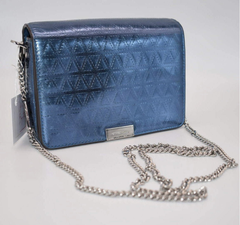Michael Kors Jade Medium Gusset Clutch-Chain Crossbody Bag in Steel Blue