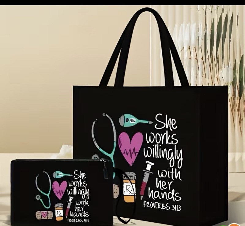 Personalized Nurse Tote Bag • Custom RN LVN CNA Gift with Name • Nurse Week Gift