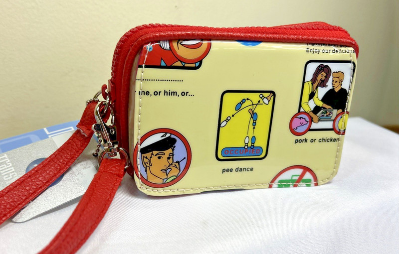 TransVersion Loop NYC Airline Travel Humor Wristlet Wallet Bag Mirror NWT