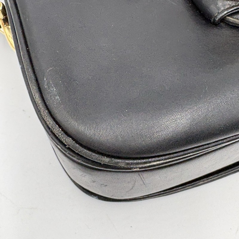 Auth Gucci Horsebit 2Way Leather Shoulder Bag Handbag Black 2Y8133 gallery
